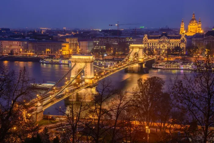 Framed Print : Panorama of Budapest, Hungary, with the Chain Bridge and the Parliament Framed Print : Panorama of Budapest, Hungary, with the Chain Bridge and the Parliament