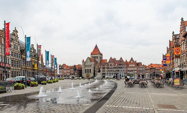Panorama of Grand place in Tournai