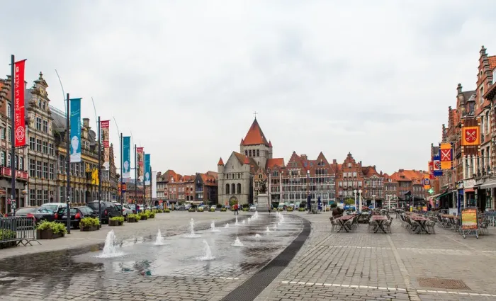 Framed Print : Panorama of Grand place in Tournai Framed Print : Panorama of Grand place in Tournai