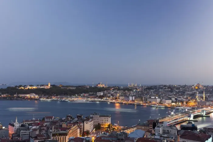 Framed Print : Panorama of Old Istanbul at dusk