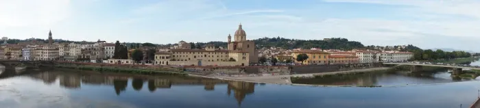 Framed Print : Panorama Riverside of the Arno in Florence, Italy