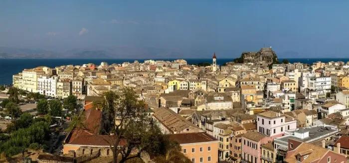 Framed Print : Panorama view on Corfu town, Corfu, Greece Framed Print : Panorama view on Corfu town, Corfu, Greece