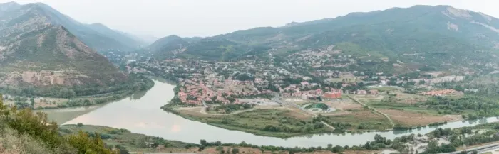 Framed Print : PANORAMA View at Mtskheta town near Kutaisi in Georgia Framed Print : PANORAMA View at Mtskheta town near Kutaisi in Georgia