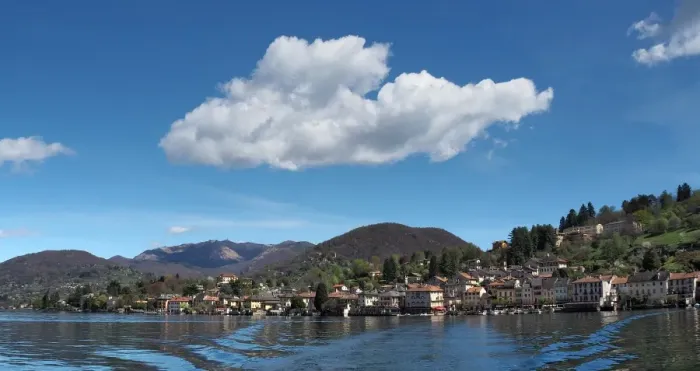 Framed Print : Panorama View Of Orta San Giulio From The Tourist Boat Framed Print : Panorama View Of Orta San Giulio From The Tourist Boat
