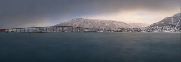 Framed Print : Panorama view of Tromso waterfront Framed Print : Panorama view of Tromso waterfront