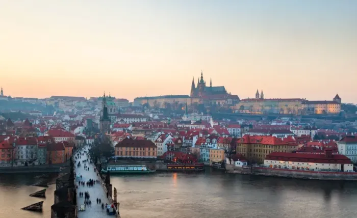 Framed Print : Panoramic Prague View Framed Print : Panoramic Prague View