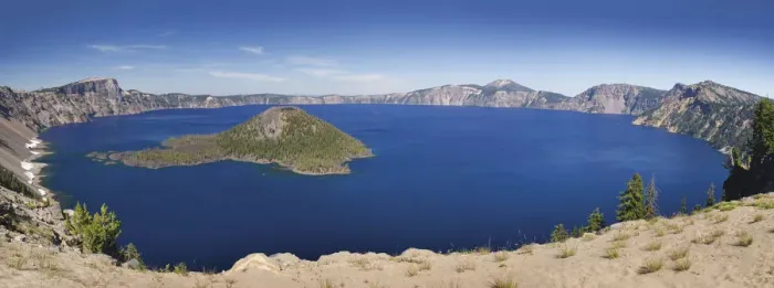 Framed Print : Panoramic view of crater lake Framed Print : Panoramic view of crater lake