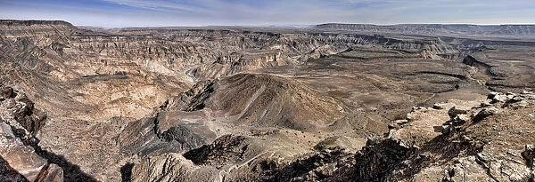 Panoramic view of Fish River Canyon Hiking Trail, Ai-Ais Richtersveld Transfrontier Park, Karas Region, Namibia