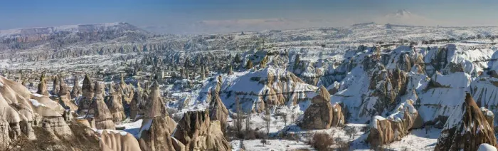 Framed Print : Panoramic view of Goreme in winter Framed Print : Panoramic view of Goreme in winter