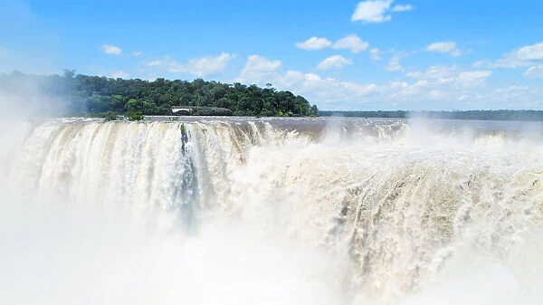 Panoramic view of the Iguazu Falls in Argentina