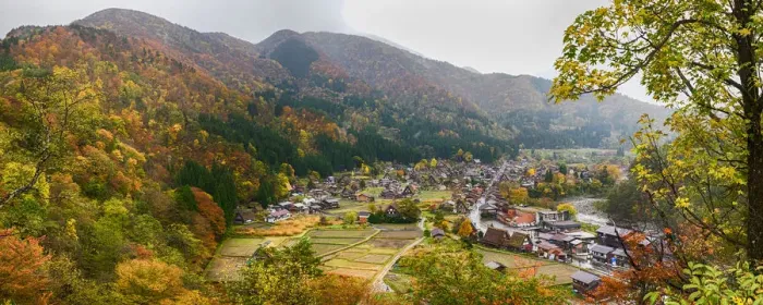Framed Print : Panoramic view of Shirakawago Framed Print : Panoramic view of Shirakawago