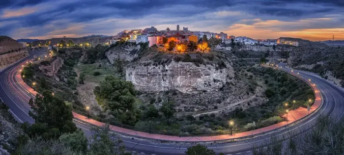 Framed Print : Panoramic view of the town of Sorbas, AlmerAia province, Spain