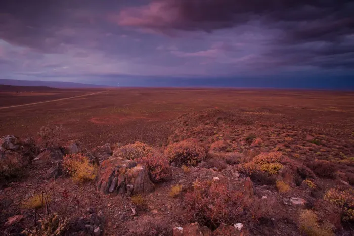 Framed Print : Panoramic views over the Tankwa Karoo Desert with dramatic thunderclouds in the sky Framed Print : Panoramic views over the Tankwa Karoo Desert with dramatic thunderclouds in the sky