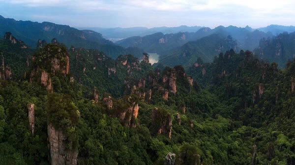 Panoramic Zhangjiajie National Forest Park, Hunan, China