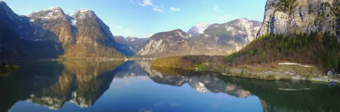 Framed Print : Panorana of Lake HallstAÔé¼ttersee