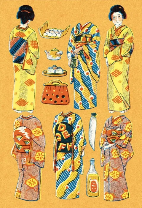 Framed Print : Paper Doll Geisha Framed Print : Paper Doll Geisha
