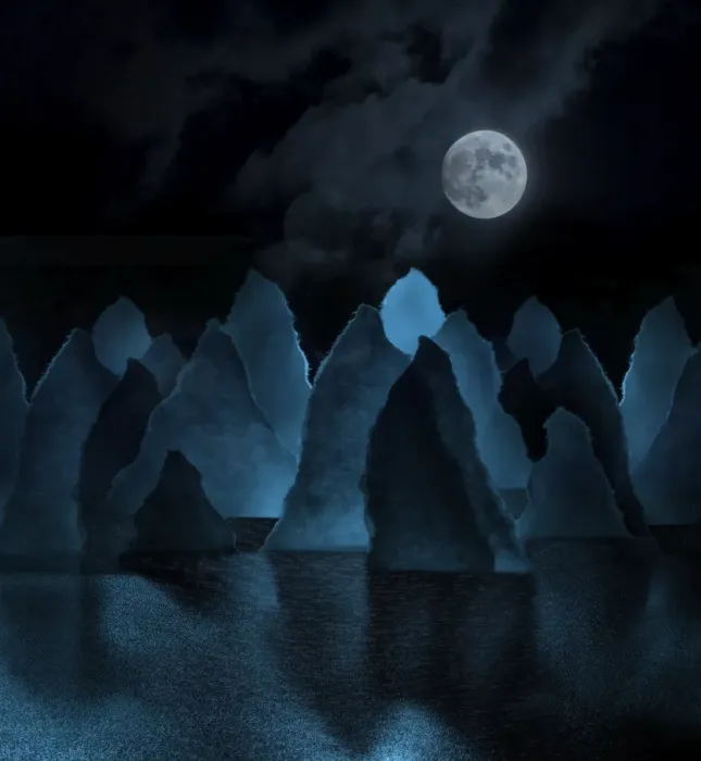 Framed Print : Paper moon-scape Framed Print : Paper moon-scape