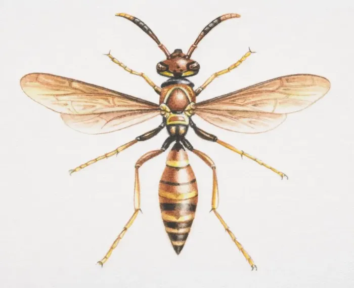 Framed Print : Paper Wasp, Polistes sp. front view Framed Print : Paper Wasp, Polistes sp. front view