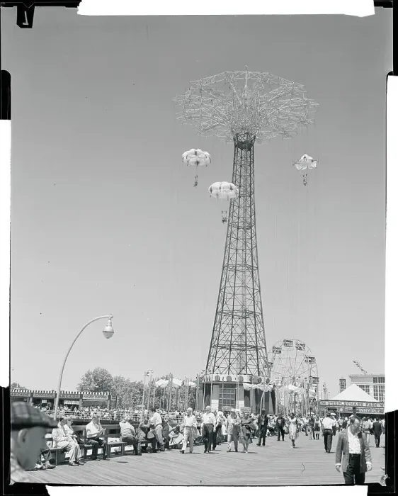 Framed Print : Parachute Jump on Boardwalk at Coney Island Framed Print : Parachute Jump on Boardwalk at Coney Island