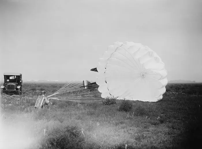 Framed Print : Parachutist Corporal Harry Myer After Landing Safely Framed Print : Parachutist Corporal Harry Myer After Landing Safely