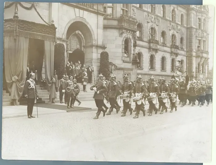 Framed Print : Parade of German Guard before Kaiser in Hanover Framed Print : Parade of German Guard before Kaiser in Hanover