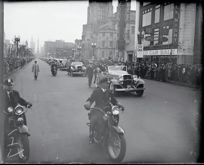 Framed Print : Parade for President Hoover on His Arrival