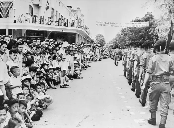 Framed Print : Parade of Troops in Hanoi Framed Print : Parade of Troops in Hanoi