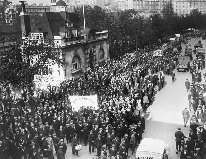 Framed Print : Parade of Unemployed on Way to Downing St Framed Print : Parade of Unemployed on Way to Downing St