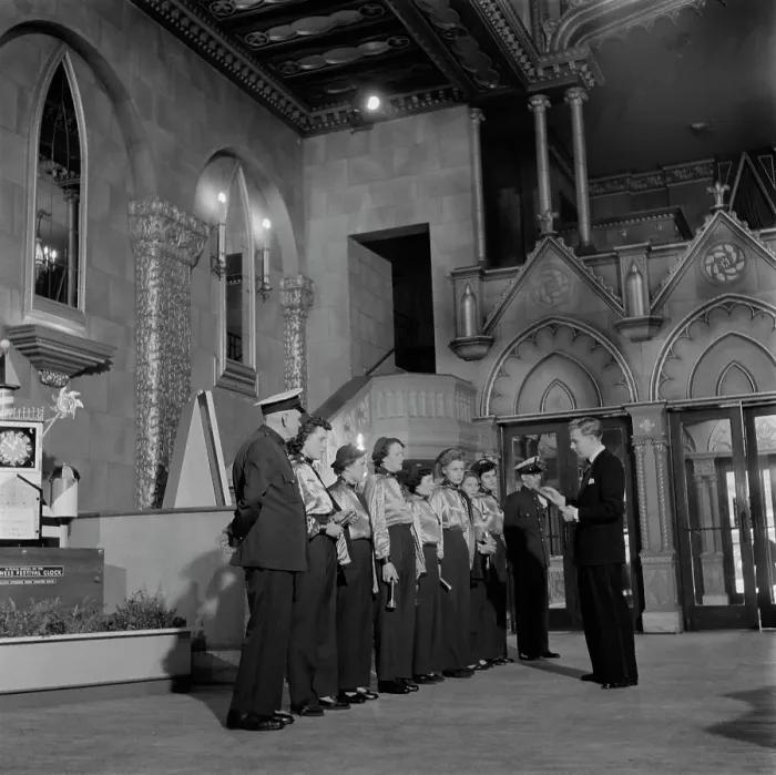 Framed Print : Parade Of Usherettes, 1954 Framed Print : Parade Of Usherettes, 1954