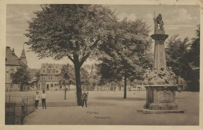 Framed Print : Paradeplatz in Hanau, Hesse, Germany, postcard with text, view around ca 1910, historical, digital reproduction of a historical postcard, public domain, from that time, exact date unknown Framed Print : Paradeplatz in Hanau, Hesse, Germany, postcard with text, view around ca 1910, historical, digital reproduction of a historical postcard, public domain, from that time, exact date unknown