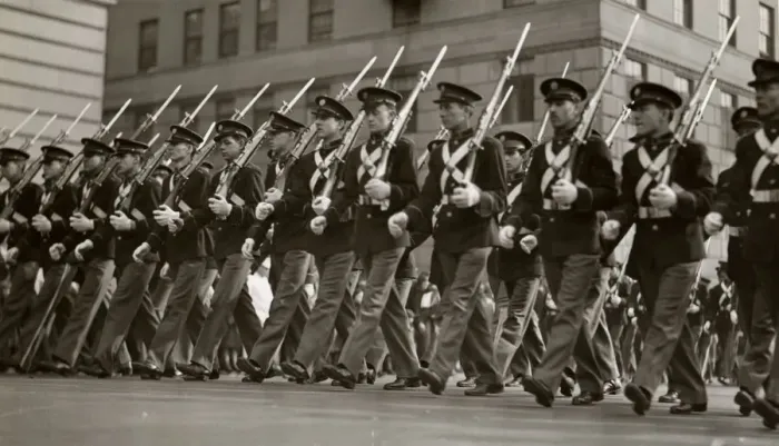 Framed Print : Parading soldiers with bayonets Framed Print : Parading soldiers with bayonets