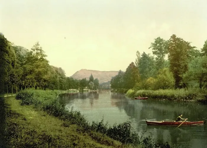 Framed Print : Paradise, Jena in Thuringia, Germany, Historic, digitally restored reproduction of a photochrome print from the 1890s Framed Print : Paradise, Jena in Thuringia, Germany, Historic, digitally restored reproduction of a photochrome print from the 1890s