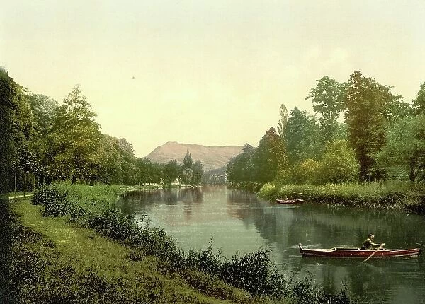 Paradise, Jena in Thuringia, Germany, Historic, digitally restored reproduction of a photochrome print from the 1890s