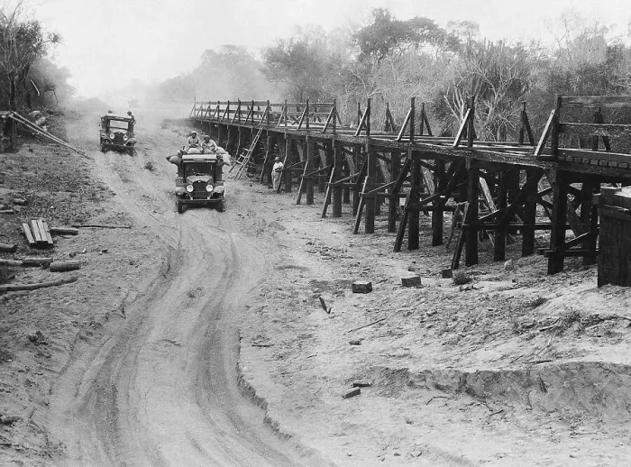 Framed Print : Paraguayans Build Bridge on War Front Framed Print : Paraguayans Build Bridge on War Front