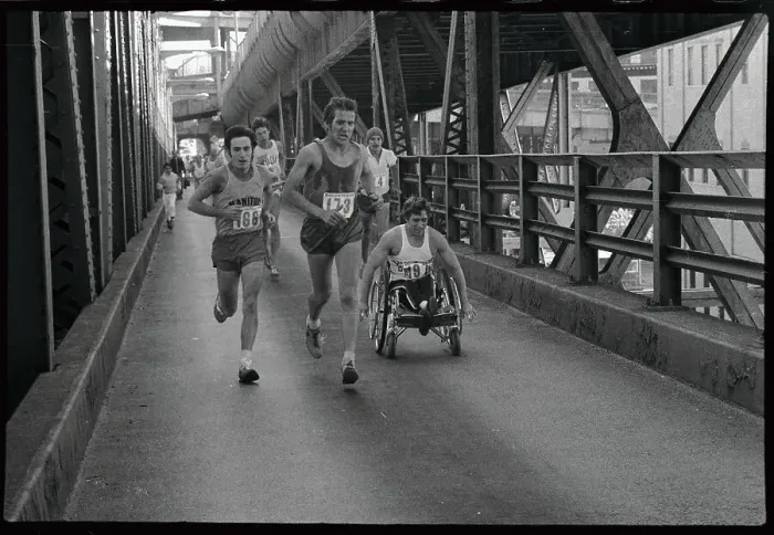 Framed Print : Paraplegic Races in Wheelchair in Marathon Framed Print : Paraplegic Races in Wheelchair in Marathon