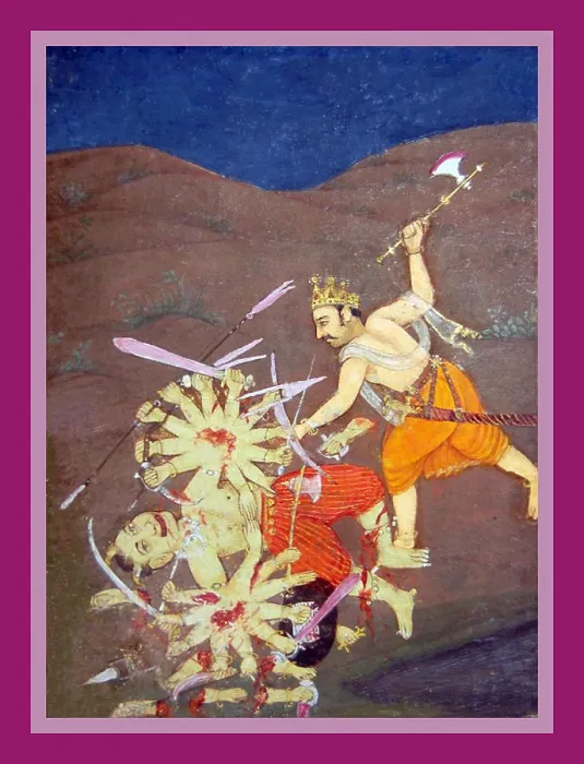 Framed Print : Parashurama, or Rama with the axe, the sixth avatar of Vishnu