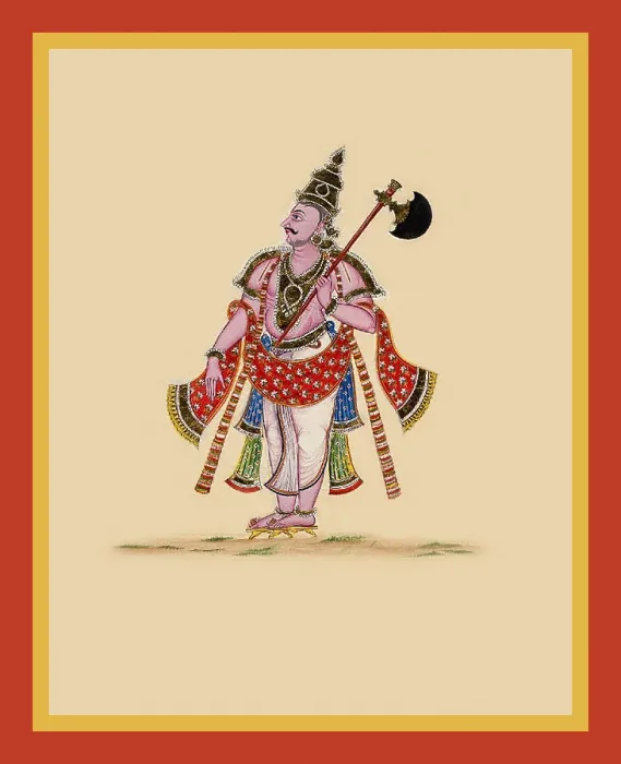 Framed Print : Paraśu Rama with a large parashu (axe)