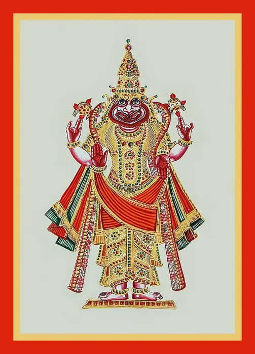 Framed Print : ParaśuRama stands with an axe and a lotus Framed Print : ParaśuRama stands with an axe and a lotus