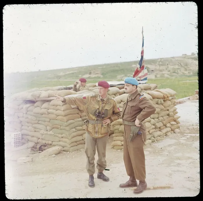 Framed Print : Paratrooper Taking about Gunpost to Major Framed Print : Paratrooper Taking about Gunpost to Major