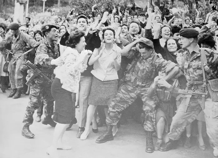 Framed Print : Paratroopers Controlling Crowd Framed Print : Paratroopers Controlling Crowd