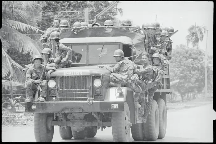 Framed Print : Paratroopers Riding In Military Vehicle Framed Print : Paratroopers Riding In Military Vehicle