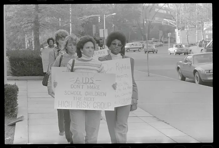 Framed Print : Parents Protesting with Signs Outside Framed Print : Parents Protesting with Signs Outside