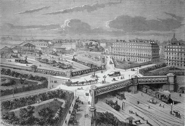 Framed Print : Paris in 1869, La Place de LEuropa Square and the West Station, France, Historic, digitally restored reproduction of a 19th century original, exact original date unknown Framed Print : Paris in 1869, La Place de LEuropa Square and the West Station, France, Historic, digitally restored reproduction of a 19th century original, exact original date unknown