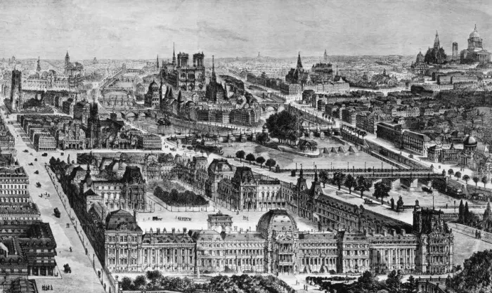 Framed Print : Paris. 10th June 1871: Paris before the Commune with the Palace of the Framed Print : Paris. 10th June 1871: Paris before the Commune with the Palace of the