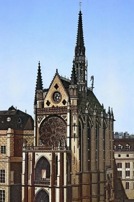 Framed Print : Paris, La Sainte Chapelle, Historical copperplate, ca 1890, France Framed Print : Paris, La Sainte Chapelle, Historical copperplate, ca 1890, France