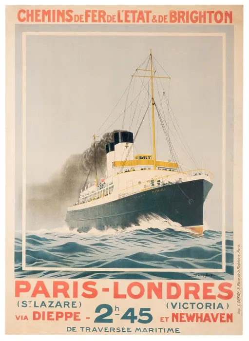 Framed Print : Paris To London Ship Poster Framed Print : Paris To London Ship Poster