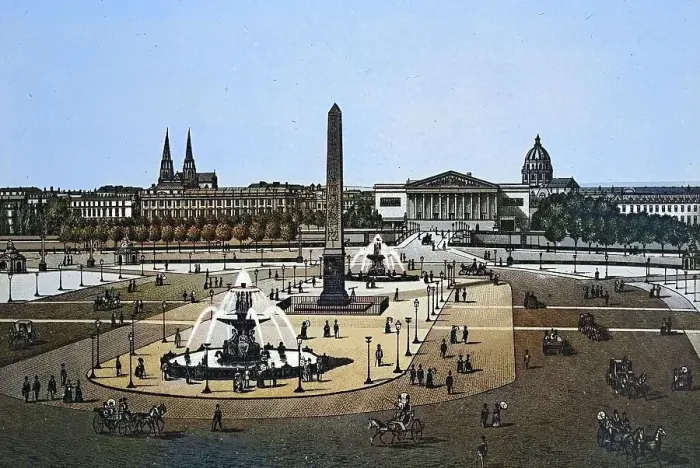Framed Print : Paris, Place de la Concorde, Historical copperplate, ca 1890, France