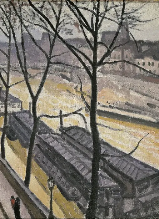 Framed Print : Paris in Winter. Quai Bourbon, by Unknown Artist, 1907 - 1907, 20th Century, oil on canvas, cm 65 x 81 Framed Print : Paris in Winter. Quai Bourbon, by Unknown Artist, 1907 - 1907, 20th Century, oil on canvas, cm 65 x 81