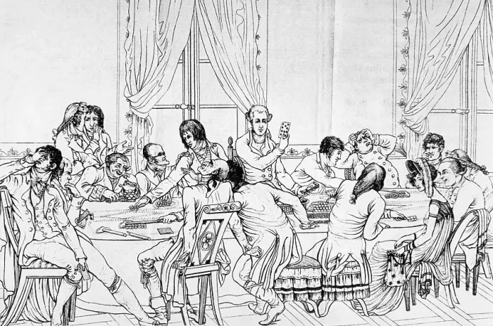 Framed Print : Parisan Gambling House, 1799 Framed Print : Parisan Gambling House, 1799