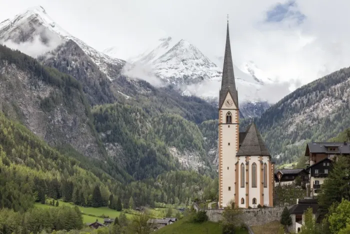 Framed Print : Parish church of Heiligenblut, Grossglockner, Heiligenblut, Carinthia, Austria